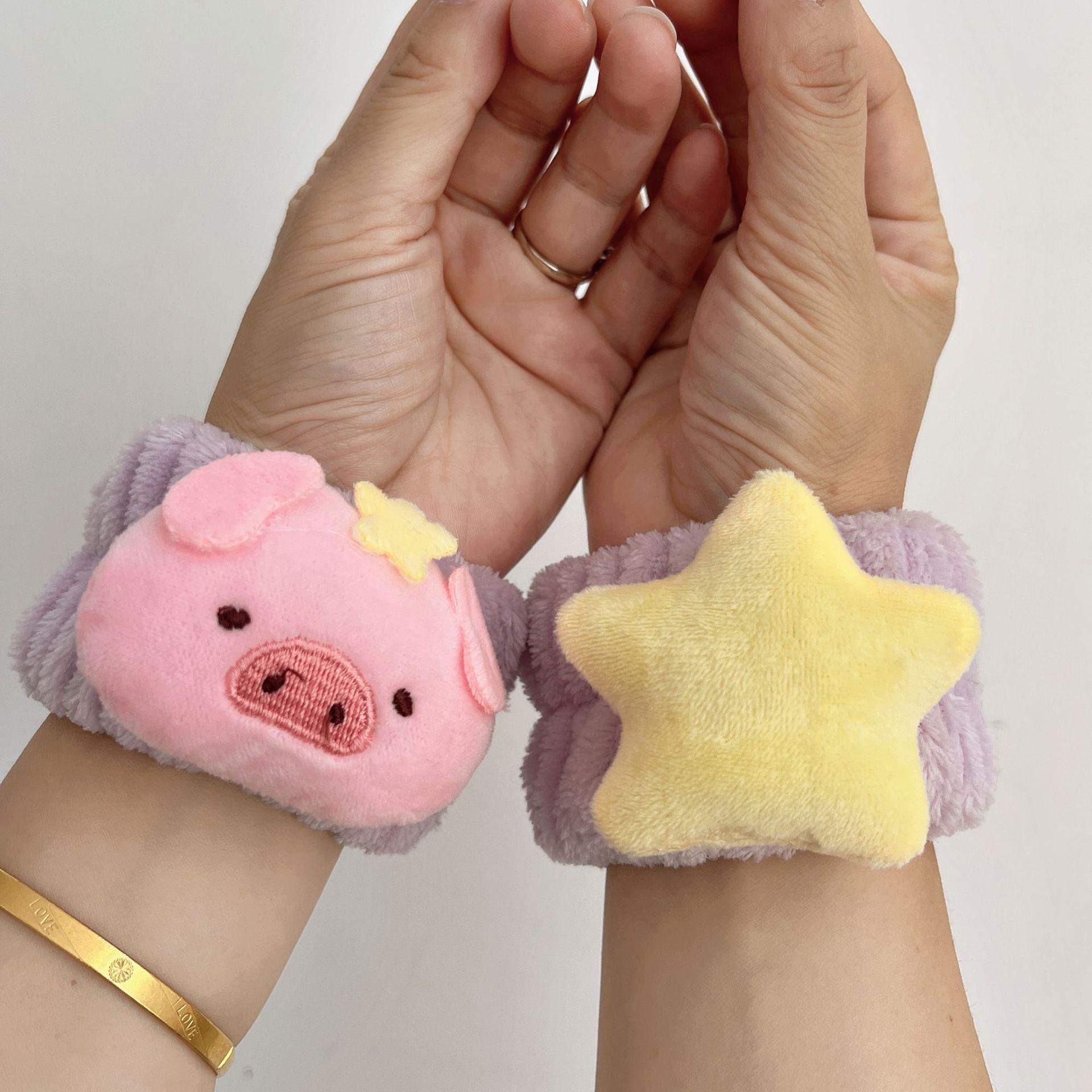 

2 шт. мультяшный ремешок для мытья лица, многоразовый потовый бандаж, повязка для полотенца, гибкий впитывающий ремешок для мытья лица, удобный