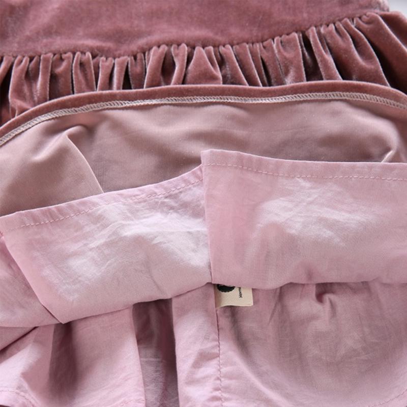 YUBAOBEI Kids Winter Long-sleeve Dress 4-14 Yrs Teenage Girl Velvet Elegant Evening Party Gown Child Clothes