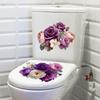 Fresh Breeze Purple-pink Floral Toilet Paper Sticker - Romantic Elements - Self-adhesive Seamless Sticker