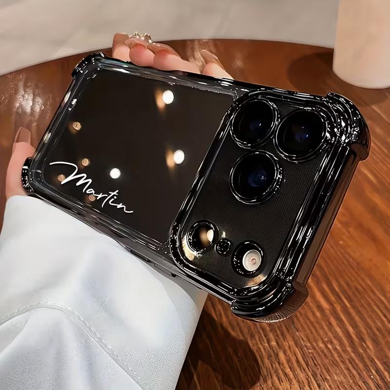 Personalized Name Personalized Plating Four Corner Anti Drop TPU Phone Case for iPhone 17 16 15 14 13 Pro Max Air