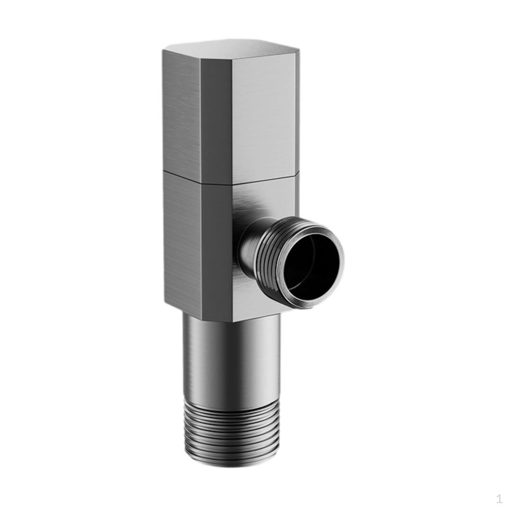 Angle Stop Valve G1/2 Shut Off Leakproof 1/2'' Inlet Outlet with Adapter for Toilet Kitchen