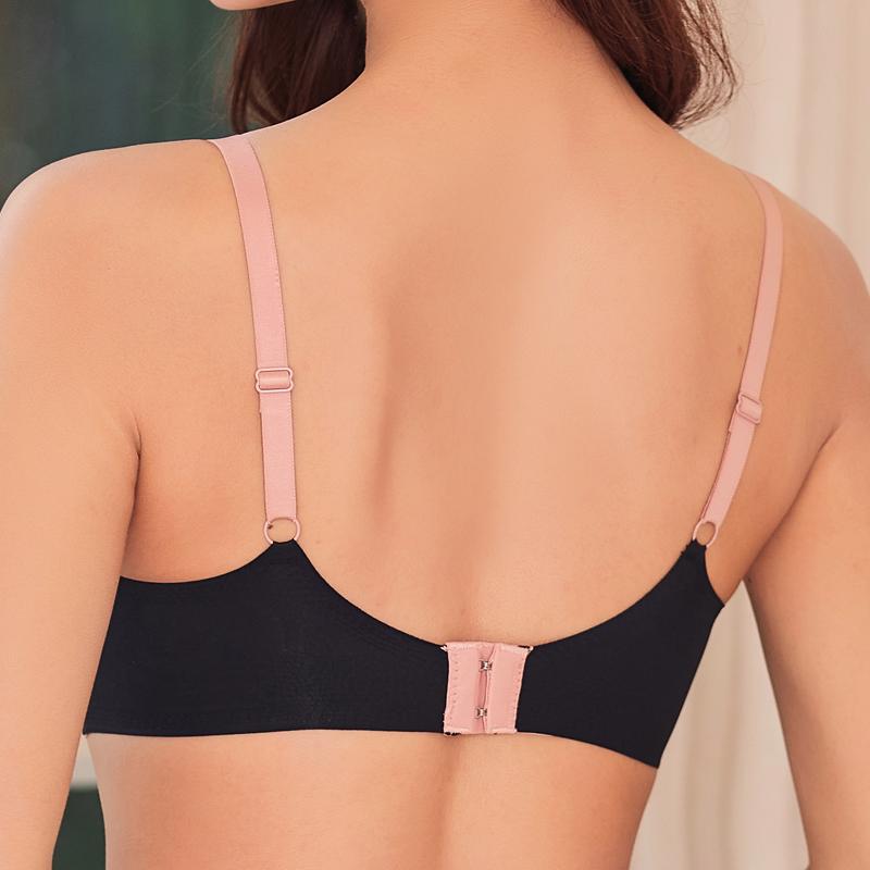 Sexy Push-Up-BHs für Damen Liebesherz-Muster BH Tiefer V-Ausschnitt Niedliche Unterwäsche Weiblich Nahtlos Kabellos Weiche Dessous