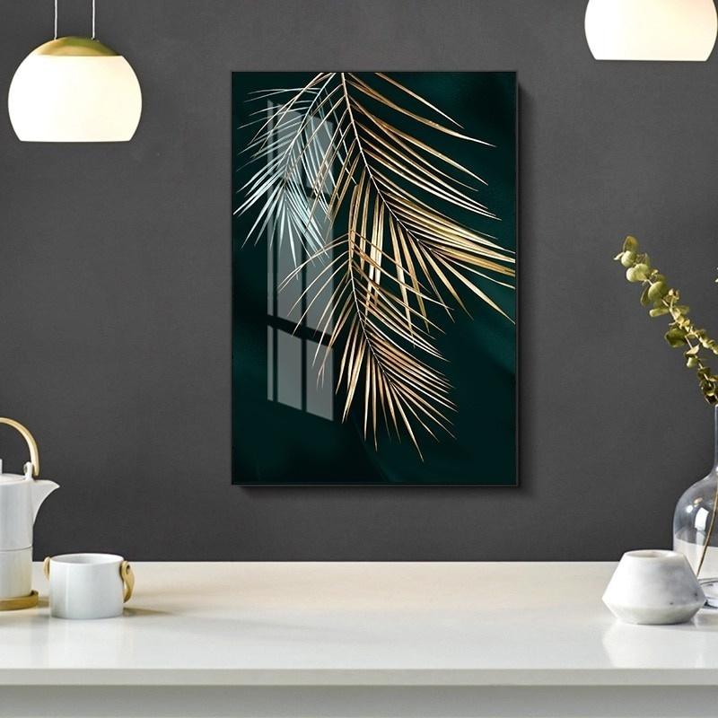 Canvas Poster Painting Nordic Decoration Golden Leaf Plants Print Wall Art Painting Decorative Pictures Wall Paintings for Living Room Home Decor