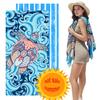 Bohemian Sea Turtle Print Beach Towel Soft Absorbent Microfiber Towel for Men Women Summer Beach Pool Camping Gym Yoga Travel