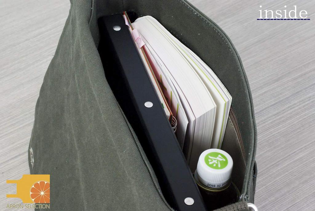 Hinomoto Canvas Shoulder Bag, Medium, Canvas, Twist Clasp, Crossbody, No. 106M (Moss Green)