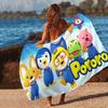 Asciugamano da Spiaggia Stampato in Microfibra Carino Cartoon P-Pororo per Alpinismo Yoga Spiaggia Nuoto Corsa Asciugamano Morbido Assorbente