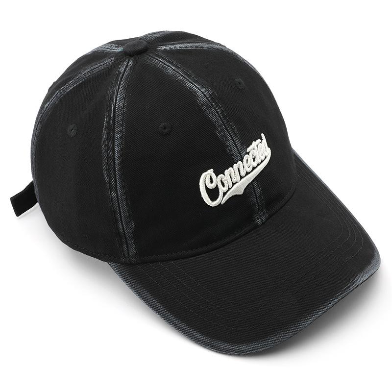 Hat Women's Spring and Autumn Fashion Wash Tie-Dye Retro Baseball Cap Outdoor Sports Men's Travel Sunscreen Shade Cap
