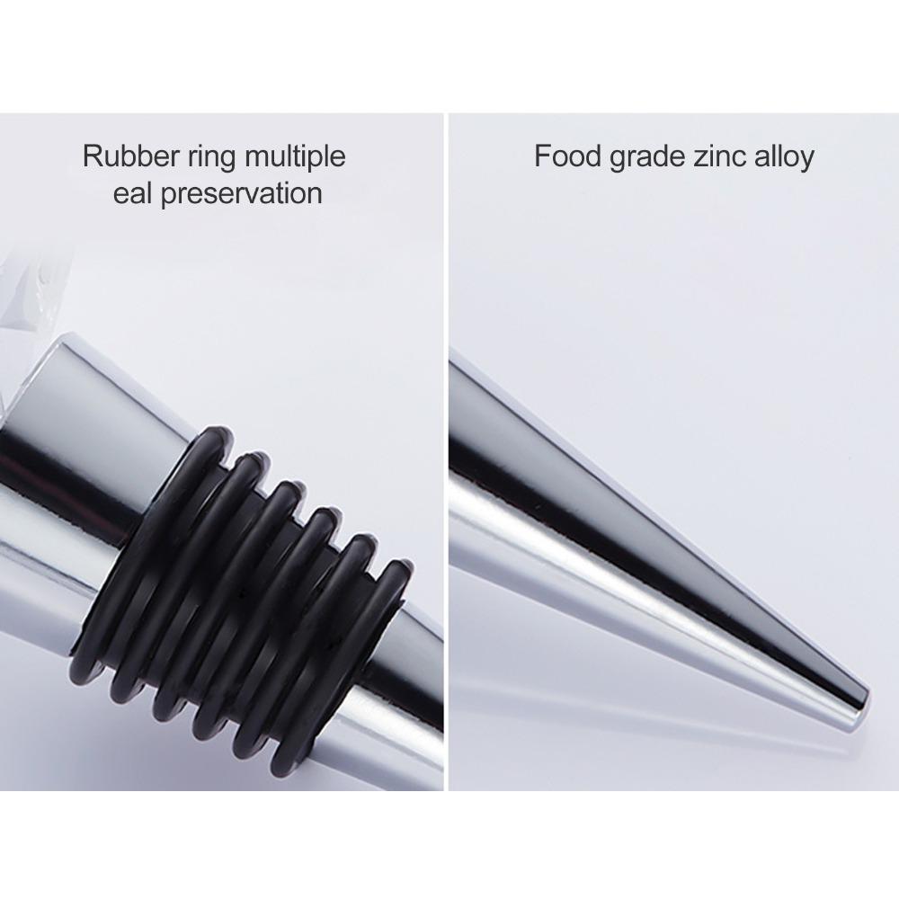 4PCS Reusable Wine Stopper Aluminum Alloy Resin Bottle Plug Beverage Bottle Wine Bottle