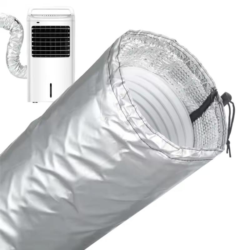 Flexible Air Conditioning Ventilation Hose Cover Thermal Insulated Sleeve for Exhaust Pipes Adjustable Straps Included