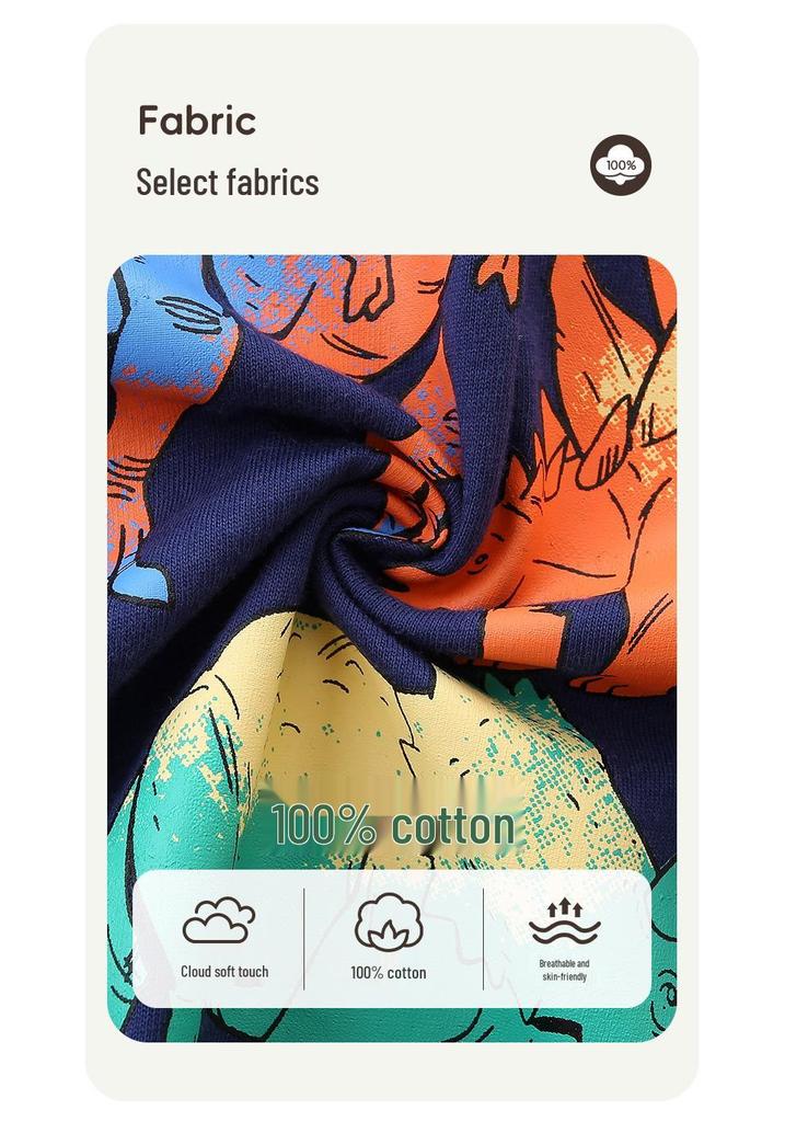 European Fashion Dinosaur Print Boys' Long-Sleeve T-Shirt - Autumn Arrival