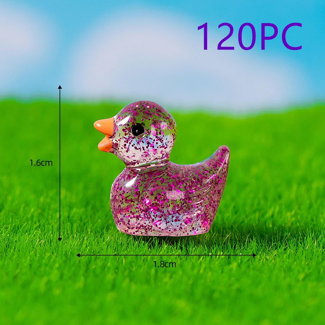 

120 шт. Миниатюрные смоляные уточки, крошечные уточки, миниатюрные блестящие подвески, фигурки уток, украшения для сказочного сада, ландшафта
