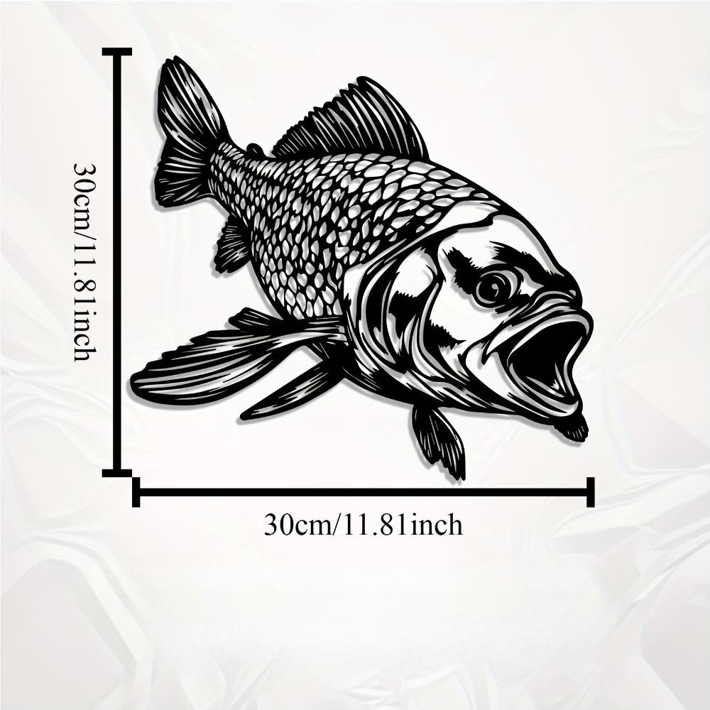 

One Piece Fish Metal Wall Art Fish Statue Mural Weather Resistant Garden Decor Patio Fence Sculpture Christmas New Year Gift 12in
