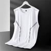 Men's Summer Quick-Dry Ice-Silk Mesh Sleeveless T-Shirt, Oversized, Loose-Fit, Round-Neck Sports Top