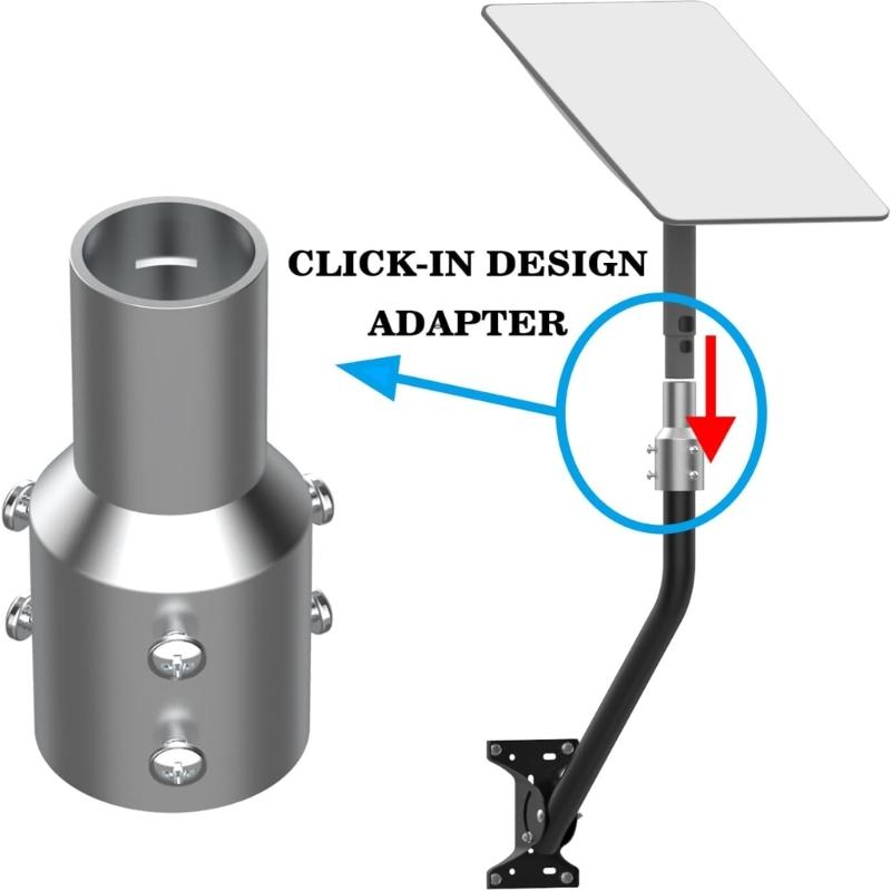 Mast Reducer Joint Socket for Second Generation Satellite Dish, Pipe Adapter Easy Installation Secure Antenna Mounting