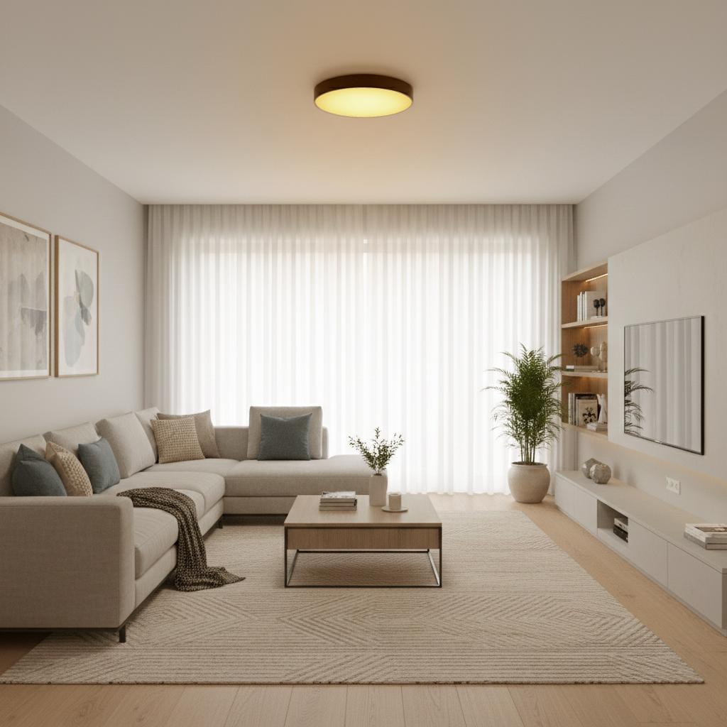 Rund LED-taklampa 40 cm neutralvit 24W modern Rund LED-taklampa svart 40 cm - varmvit