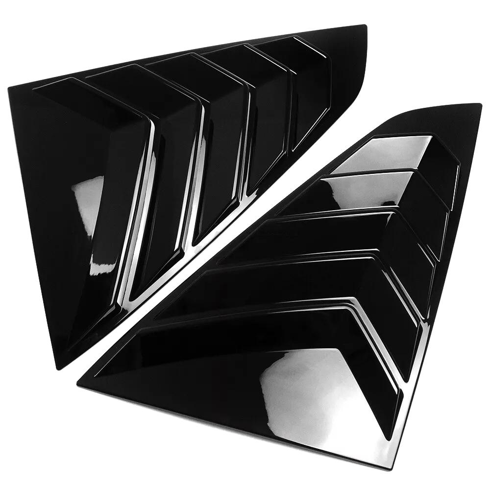 Side Window Blind Vent Louver Decoration Cover Trim for Ford Mustang 2026 Quarter Window Trim Car Exterior Accessories ABS Black