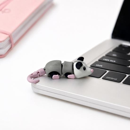 Articulated Possum Fidget Toy, 3D Printed Possum Figurine with Movable Joints, Cute Opossum Stress Relief Toy, Gift for Kids And Adults