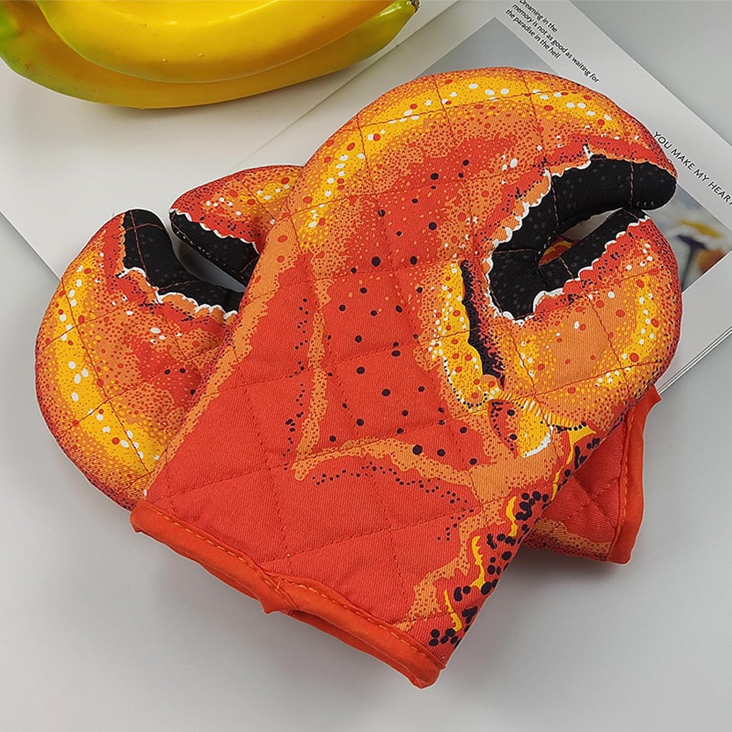 

1 пара рукавиц-клешней лобстера, термостойкие кухонные перчатки, милые перчатки-клешни краба, кухонные рукавицы, микроволновка, высокая температура, хлопковая подкладка, для выпечки, гриля