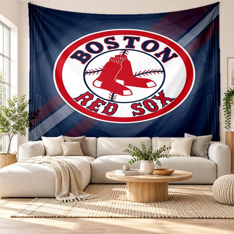 Boston Red Sox Wall Tapestry, Soft Fabric Wall Hanging, Decorative Backdrop For Bedroom Home Wall Art