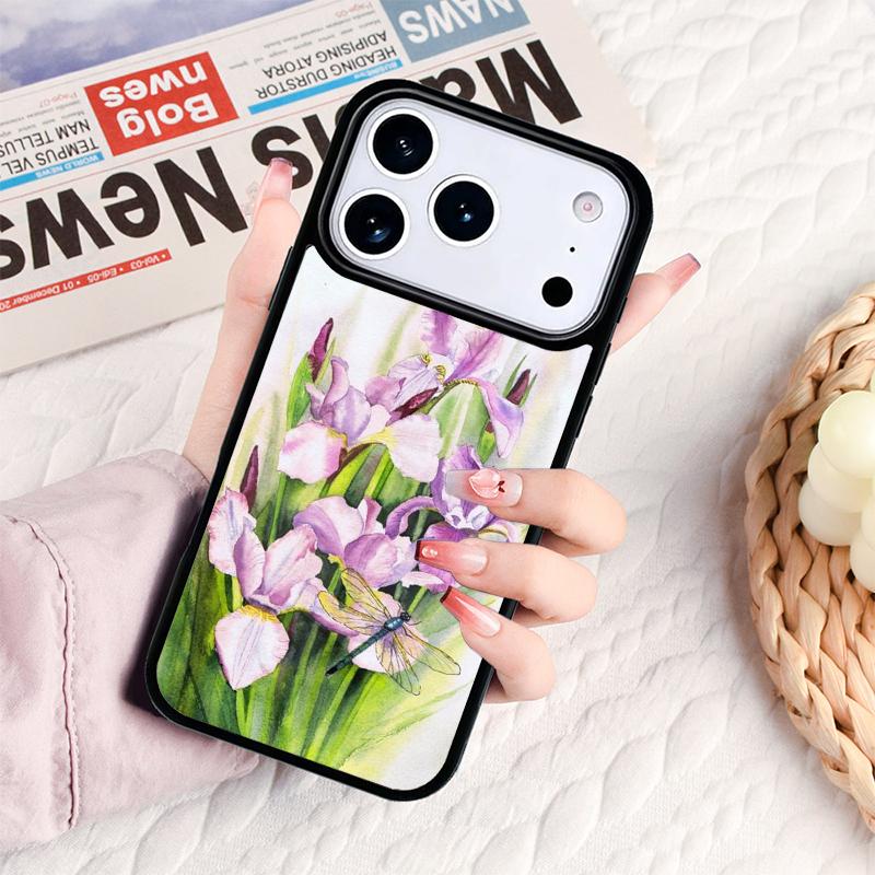 Irises Painting Phone Case For IPhone 17 16e 15 14 13 12 11 Pro Max Air Mini Soft Protective Cover