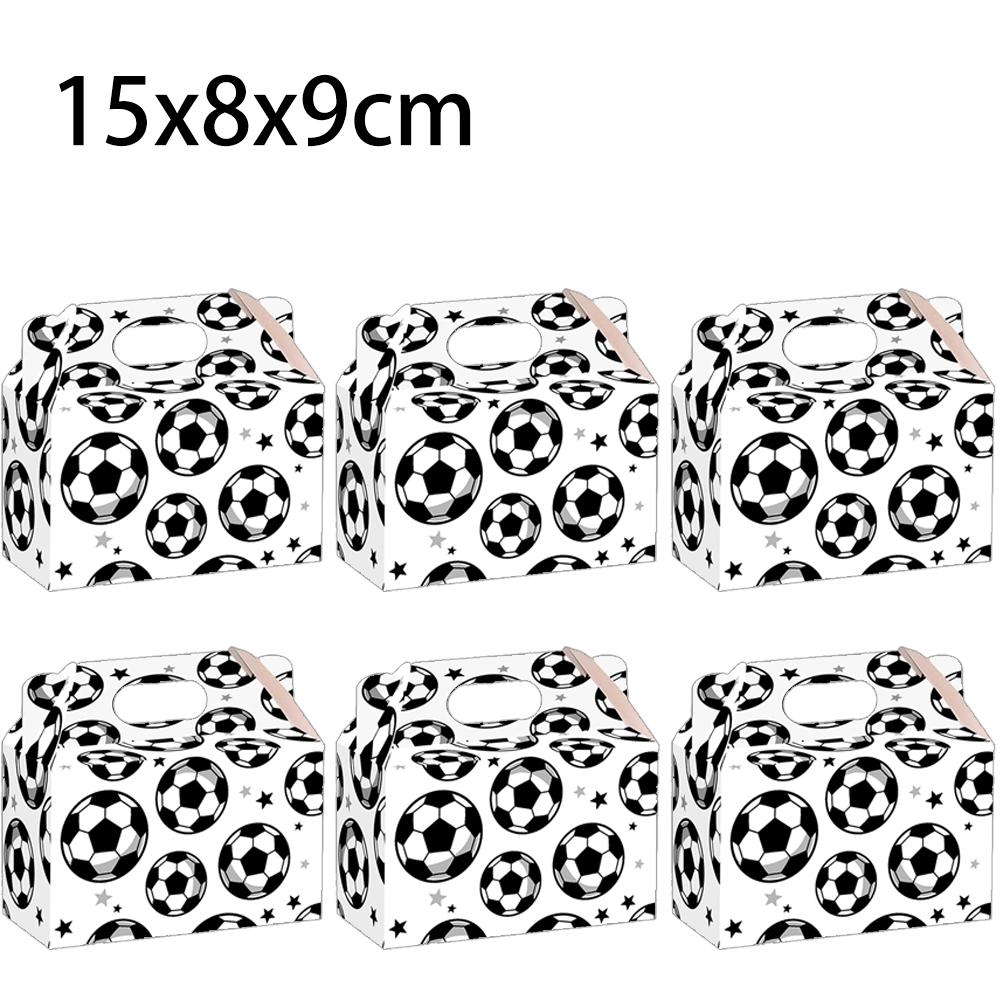 5/10/15Pcs Soccer Party Treat Boxes Soccer Cardboard Candy Cookies Gift Paper Box Soccer Theme Birthday Party Football Favors