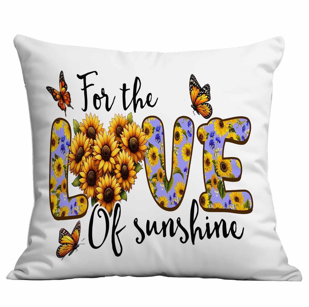 Retro Sunflower Sun Pillow Case Home Sofa Cushion Pillow Case