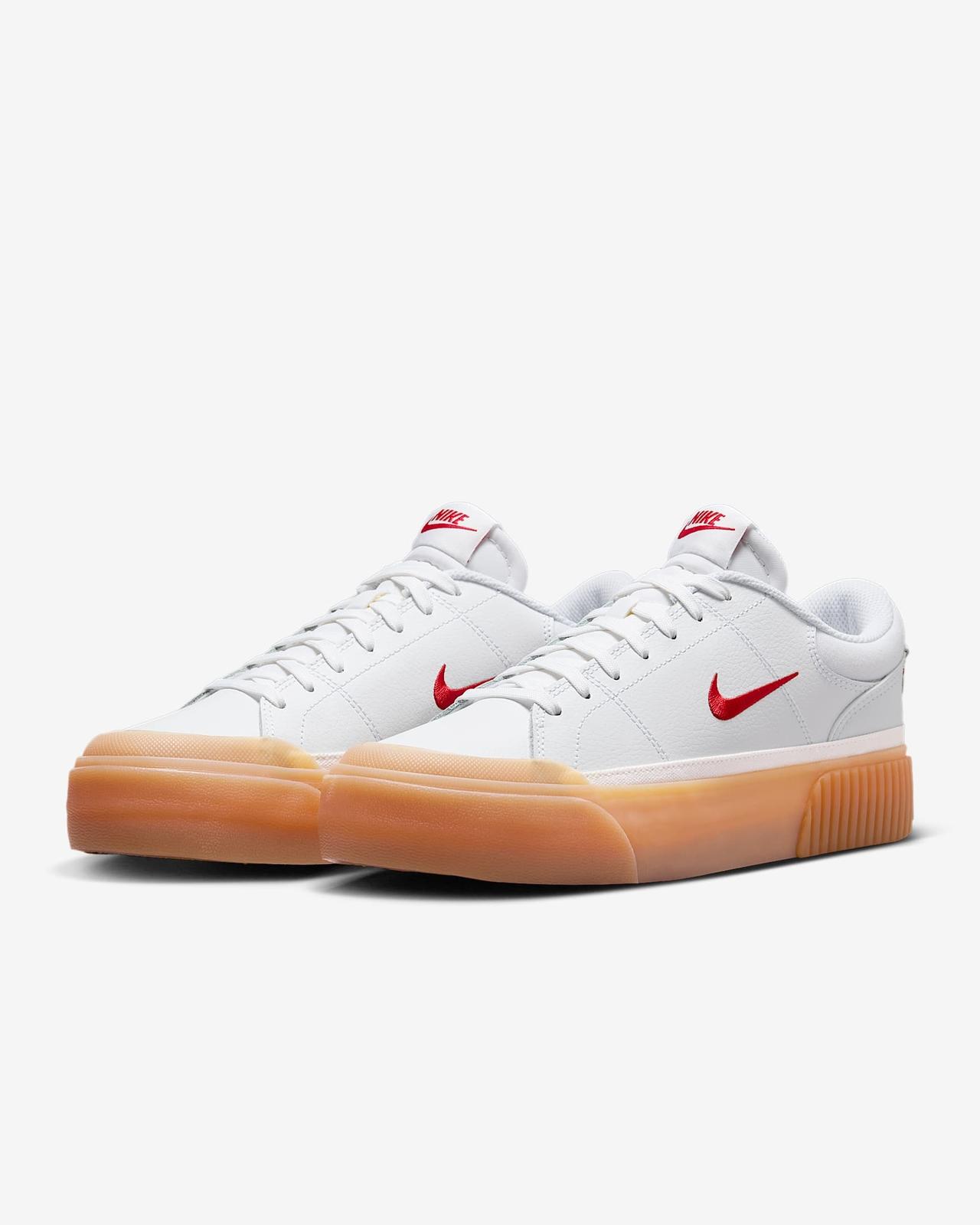 FV5526-103 Nike Court Legacy Lift White Gum Yellow Sail University Red (Women s) 6W