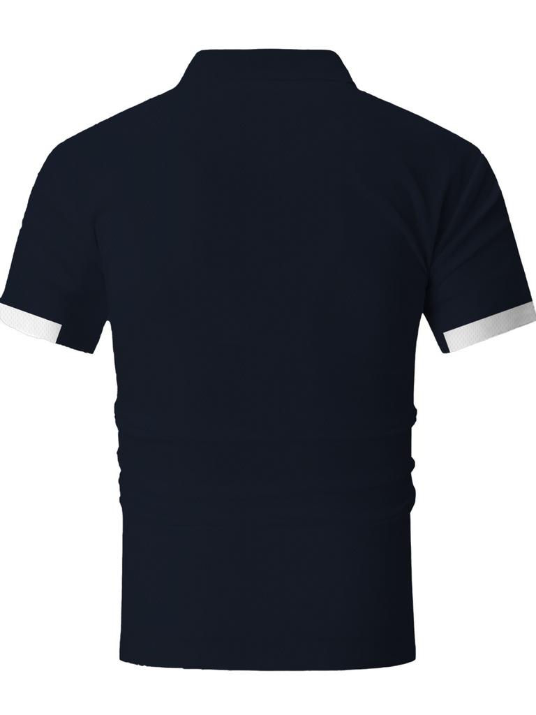 Print Design – Not Textured Men'S Digital Printing Round Neck Short Sleeve POLO Quick-Drying Breathable Material, with "" Letter Printing, Regular