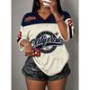 Women's V-Neck Sporty Jersey T-Shirt Casual California Print NO.23 Summer Casual Wear Sports Mesh T-shirt Tops Family Kids Tees