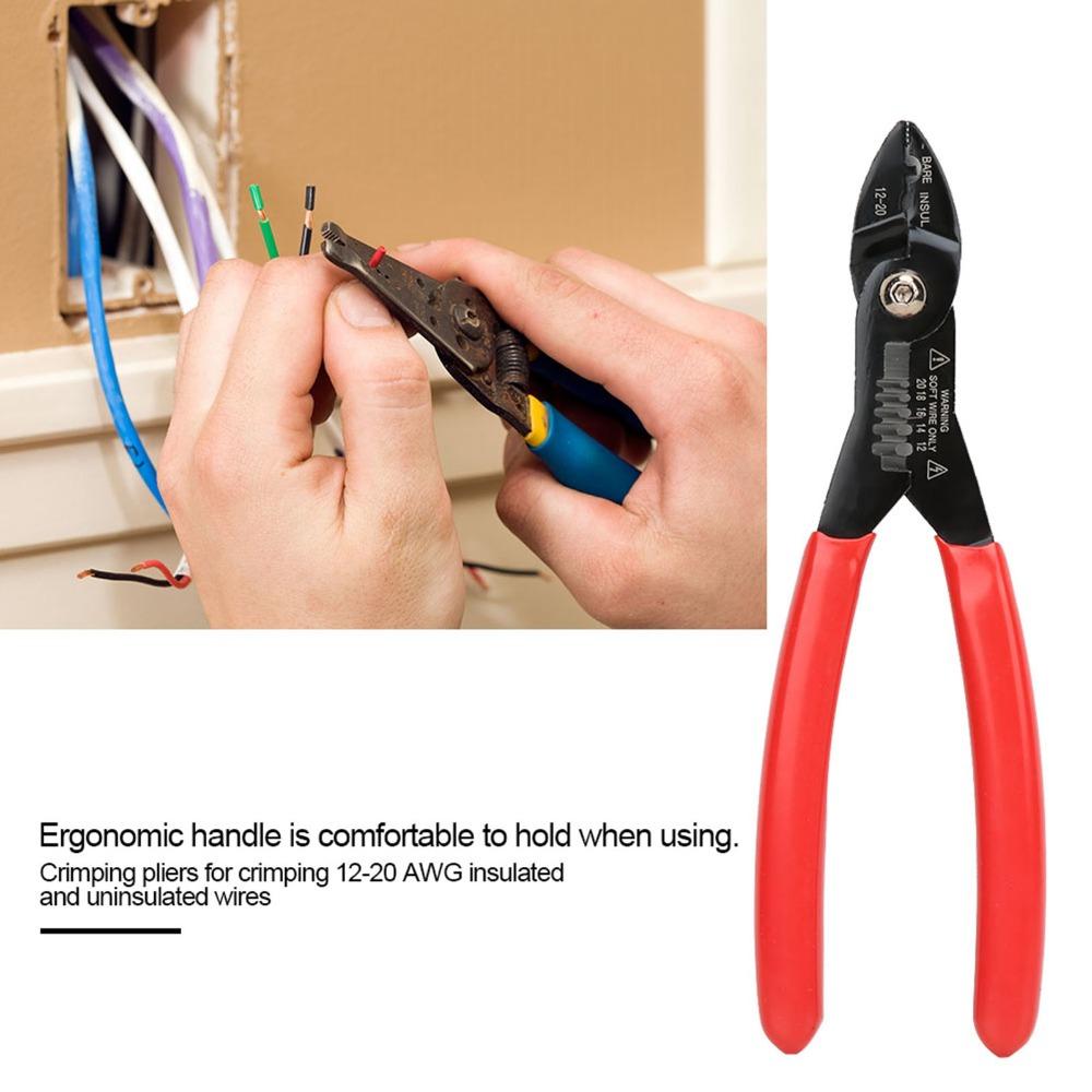7 Inch Length 4 in 1 Wire Crimper Stripper 12-20 AWG Wire Chromium Vanadium Steel Cable Repair Tool Ergonomic Handle