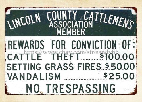 vintage signs COUNTY CATTLEMENS ASSOCIATION NOTICE SIGN metal tin signAluminum 20x30cm(7.8x11.8inch)