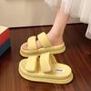 Thick-soled Velcro cool slippers for women's summer wear 2025 new Internet celebrity popular fashion soft-soled non-slip one-word slippers