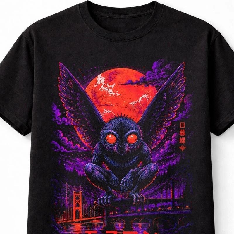 MothUnisex Point Pleasant Cryptid Horror Gothic Anime Unisex TShirt S