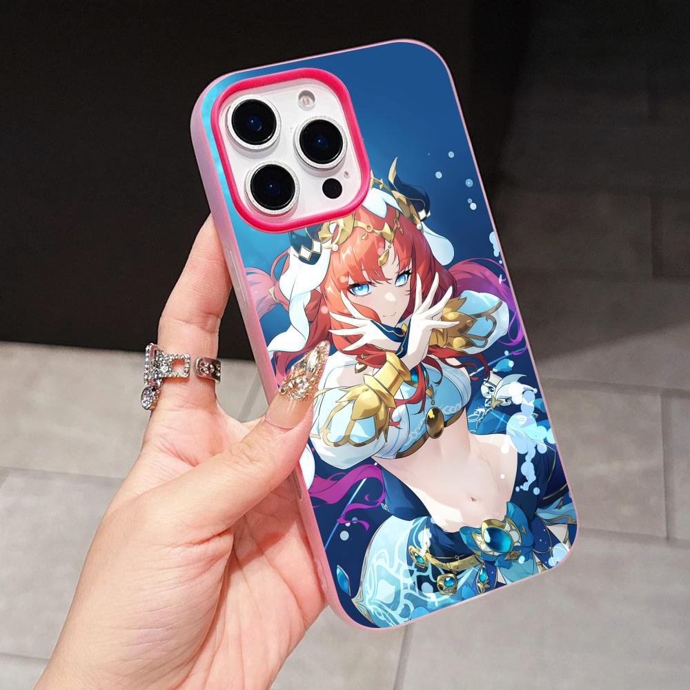 

Game GI Nilou Jelly Double layer Rose Red Mobile Phone Case for iPhone 17 16 15 14 13 12 11 Air Pro Max Plus Protective iPhone 11