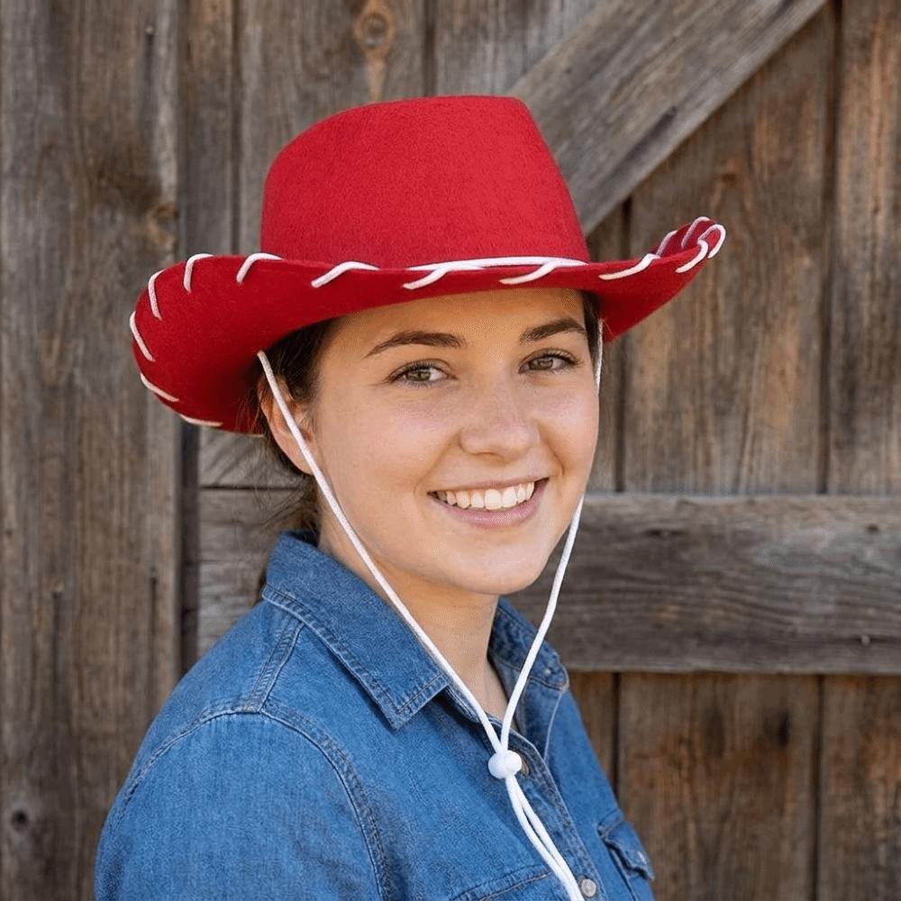 Wide Brim Western Cowboy Hat Felt Top Hat Casual Jazz Hat  Costume Accessories