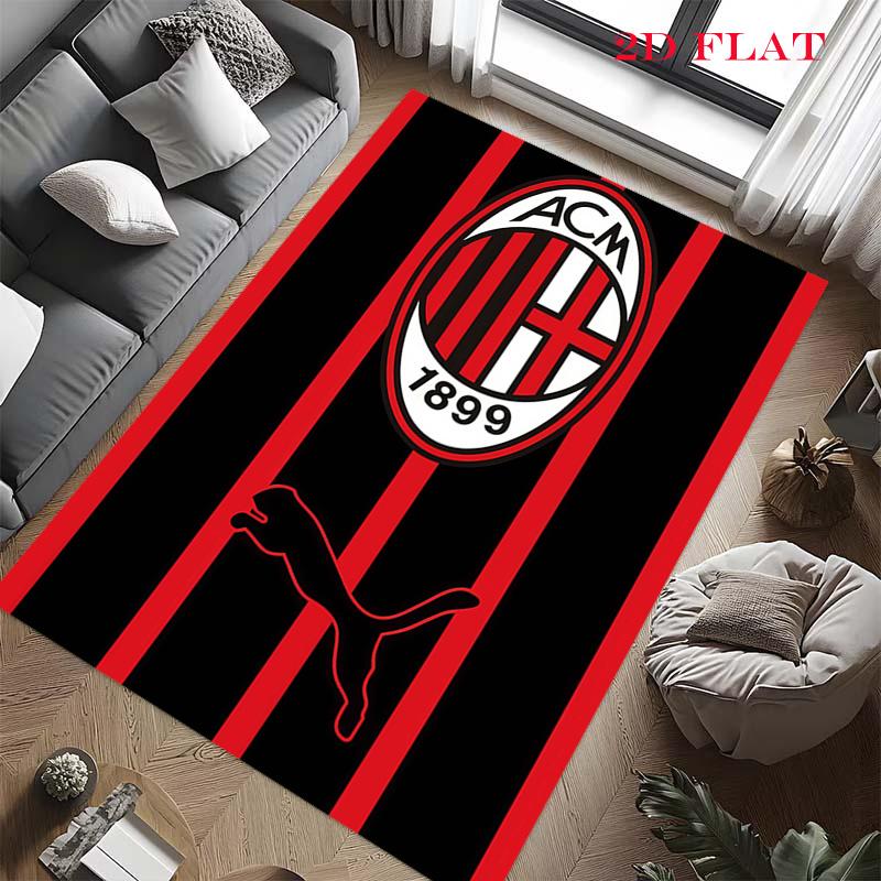 Tappeto Tappeto Logo Milan per Soggiorno Camera da Letto Casa Decorazione Divano, Tappetino Antiscivolo per Giochi Bambini