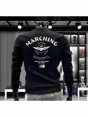 Herren Herbst-Hoodie mit Fleece-Futter 2025 – Trendiger Rundhalsausschnitt, Langarm-Winteroberteil