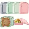 Colorful Toast-Shaped Sandwich Container, Plastic Lunch Box with Lid, Microwave & Dishwasher Safe, Ideal for Adults & Families