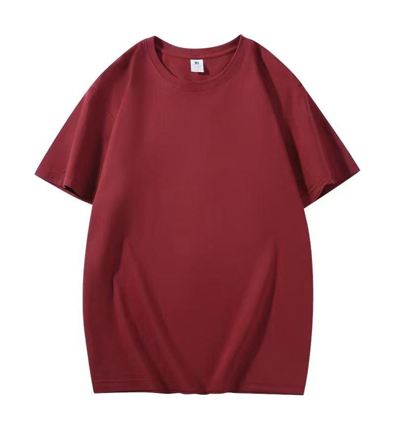 100% Pure Cotton Heavyweight 250g Solid Color Round Neck Casual Short Sleeve T-shirt