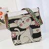 New embroidered messenger bag elephant owl pattern cloth bag going shopping carry-on bag