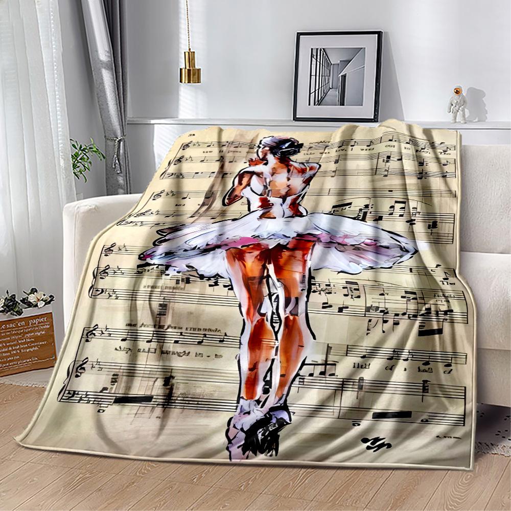 Music Notes Harmony Flannel Blanket-Soft and Suitable for Sofas,Beds,Offices,Travel,All Seasons,Great Gift for Holidays and Birthdays.