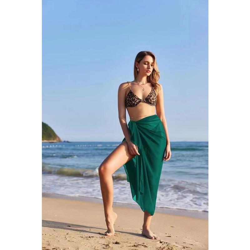 Long mesh beach wrap dress, sexy bikini one-piece scarf for women