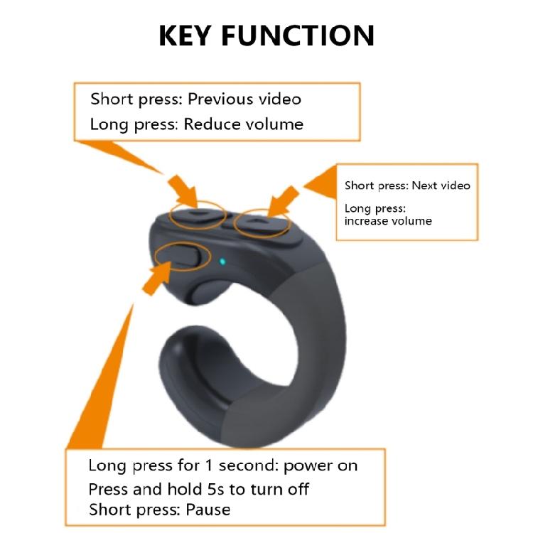 Bluetooth-compatible Rings Remote Control Fingertip Selfie Video Controller Automatic Turner for Cellphone
