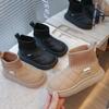 Kinder Samt Baumwolle Winter Socken Stiefel mit gestepptem Muster und hohem Knöcheldesign