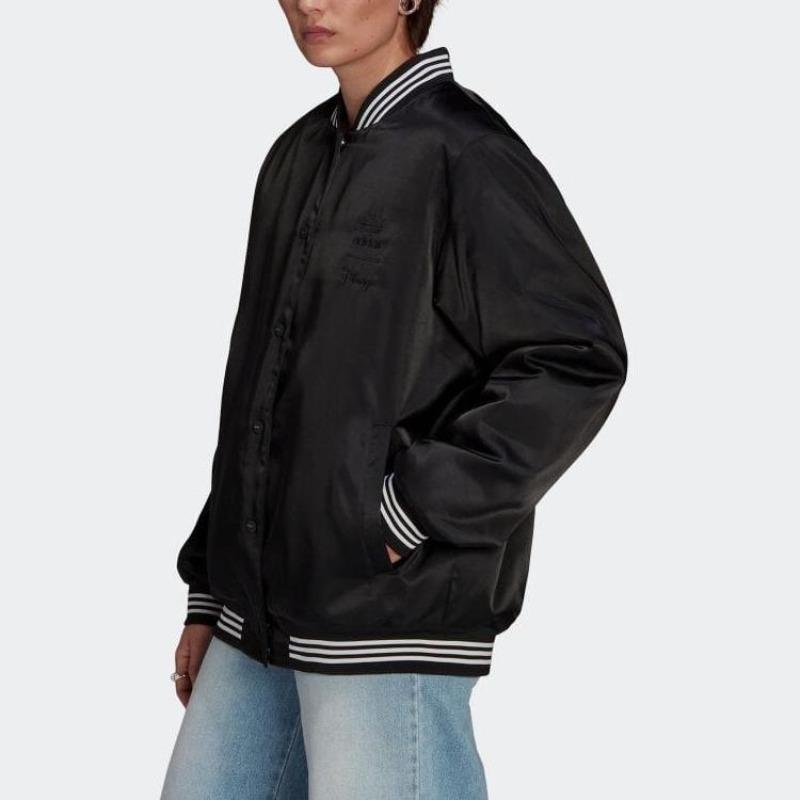 adidas Originals X Disney Bambi Muster Warme Baseball Baumwolljacke Damenjacke Schwarz HE6867