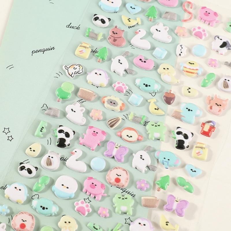 Animal Sticker Decorative Foam Sticker for Art Craft Scrapbooking Journals Phone Case Water Bottle Children Rewarding