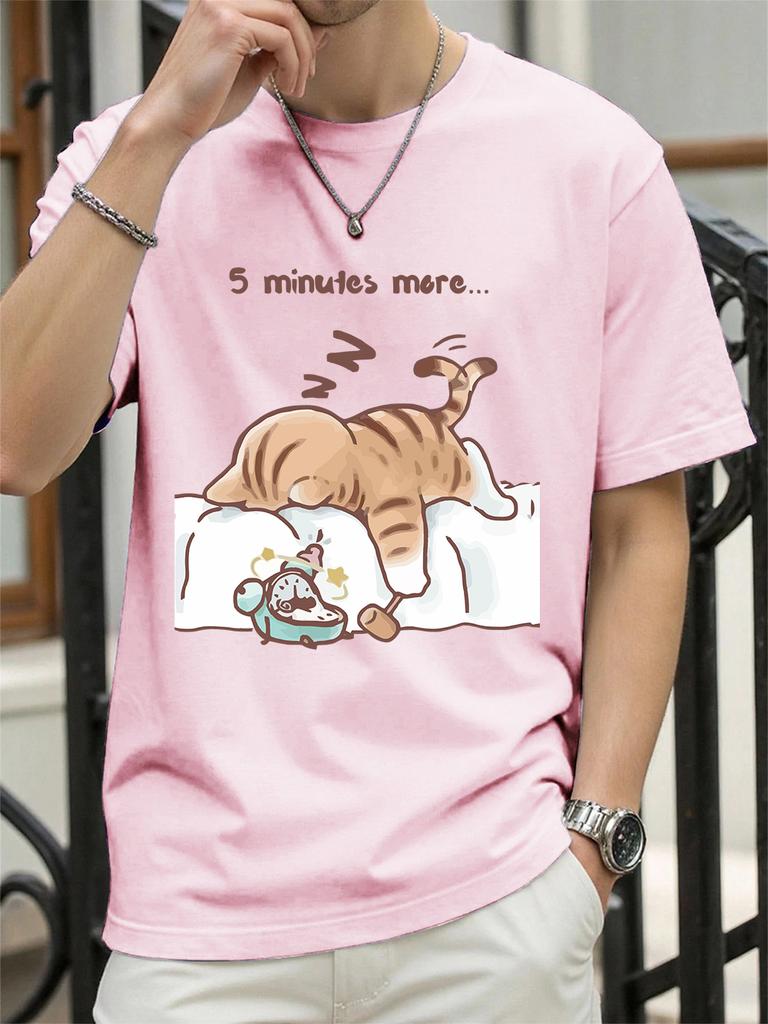 The Cat That Always Wants To Sleep Prints TShirt Women Cotton Summer Tops Soft Loose ONeck Short Sleeve Tees Casual Clothes