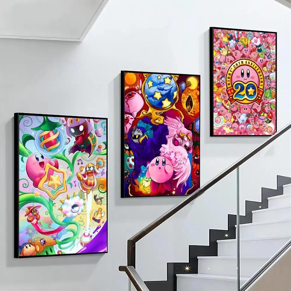 1 buc Poster Kirby Autocolante Poster Artă Picturi Murale de Perete Decor Decor Sală de Jocuri Cadouri Kawaii Pictură HD Pisică Mașini