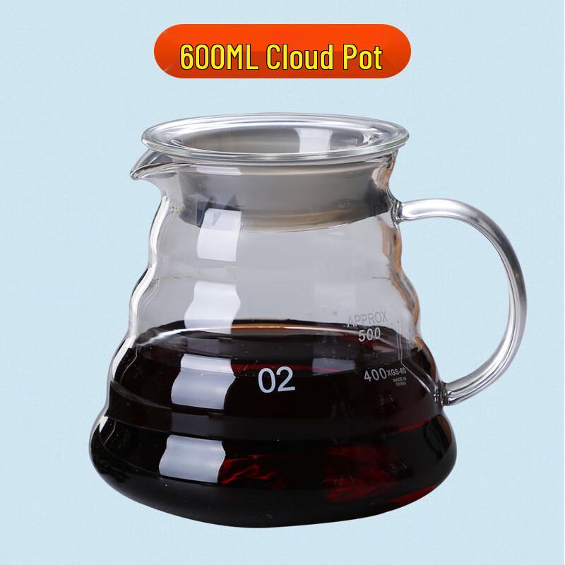 Стеклянный кофейный сервер ZISIZ 600 мл (2-Pack)