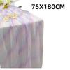 New 75X180CM Table Runner Rainbow Gradient Table Cloth Sheer Mesh Gauze Dining Table Decoration Brithday Party